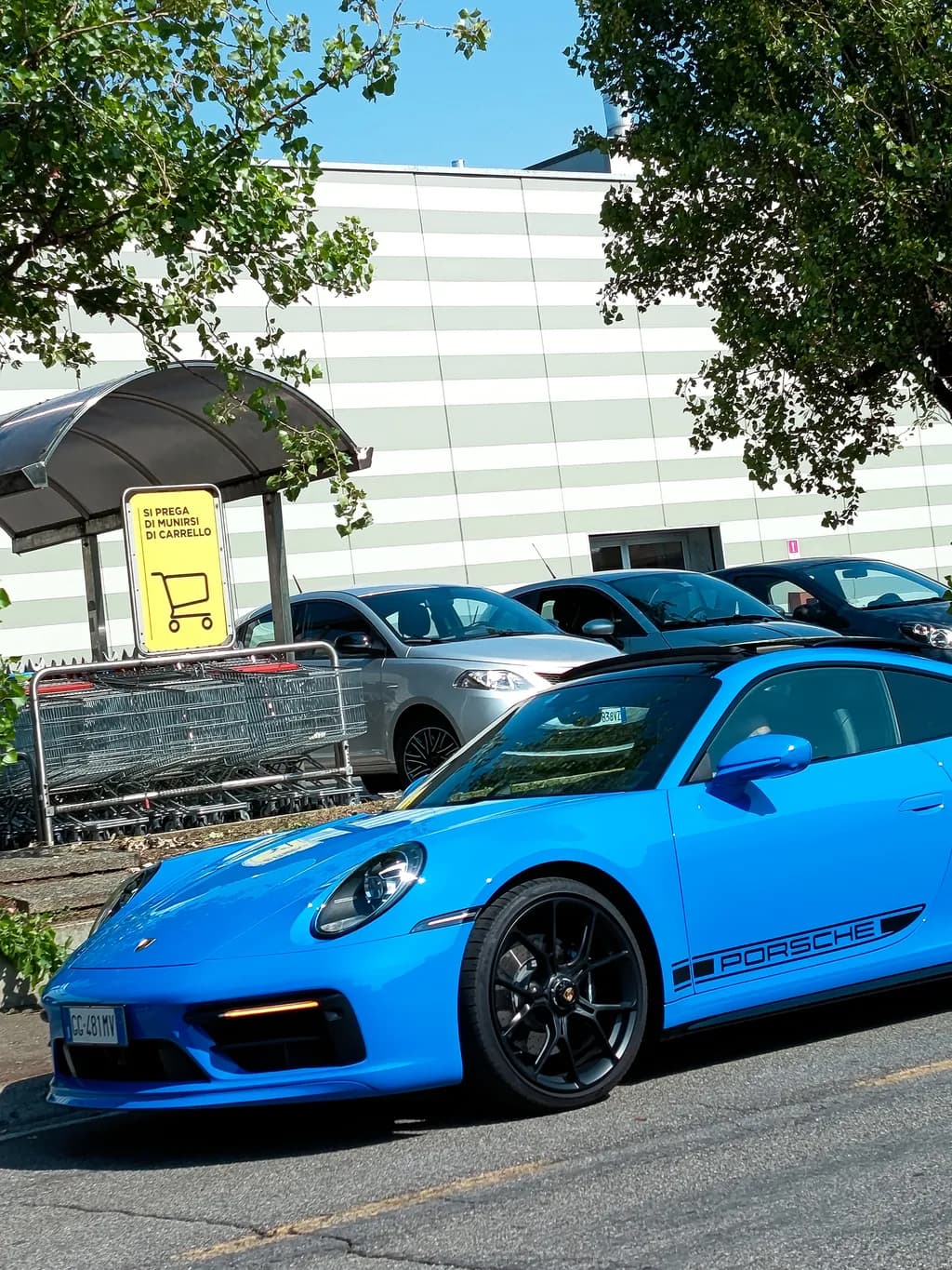 Blue Porsche Coupe