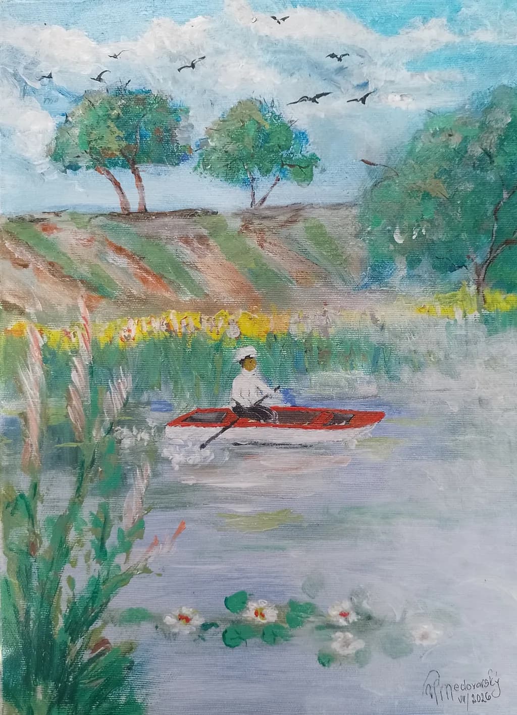 River Rowing Scene