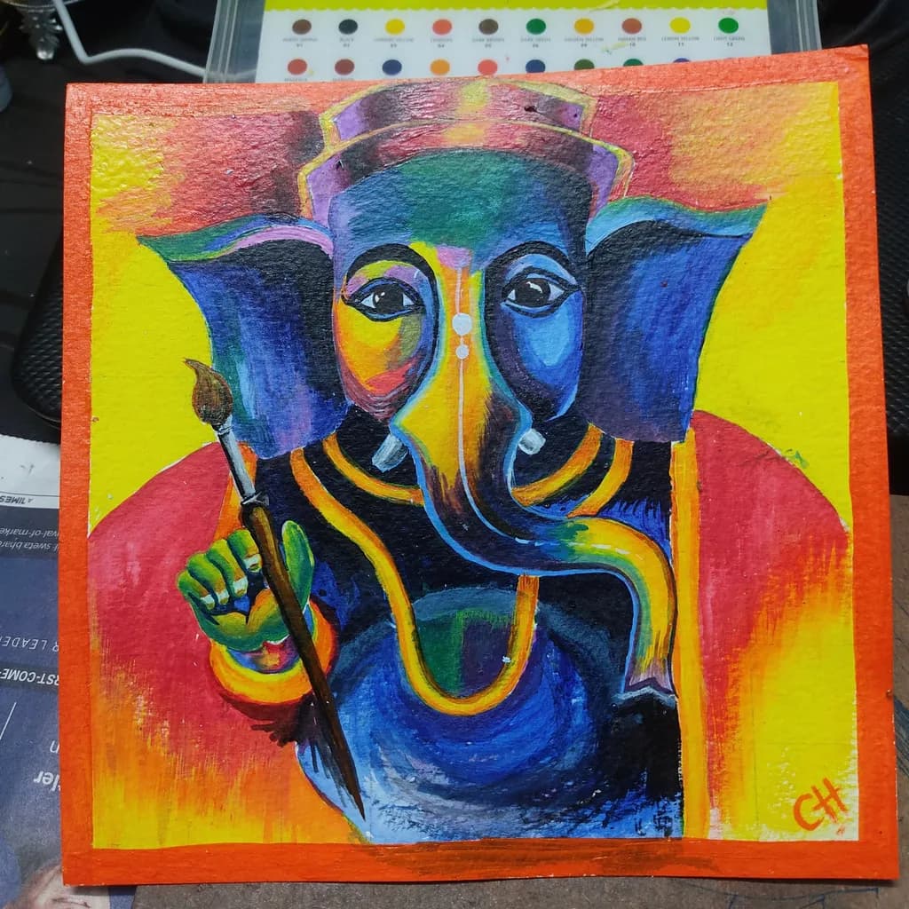 Colorful Ganesha Portrait