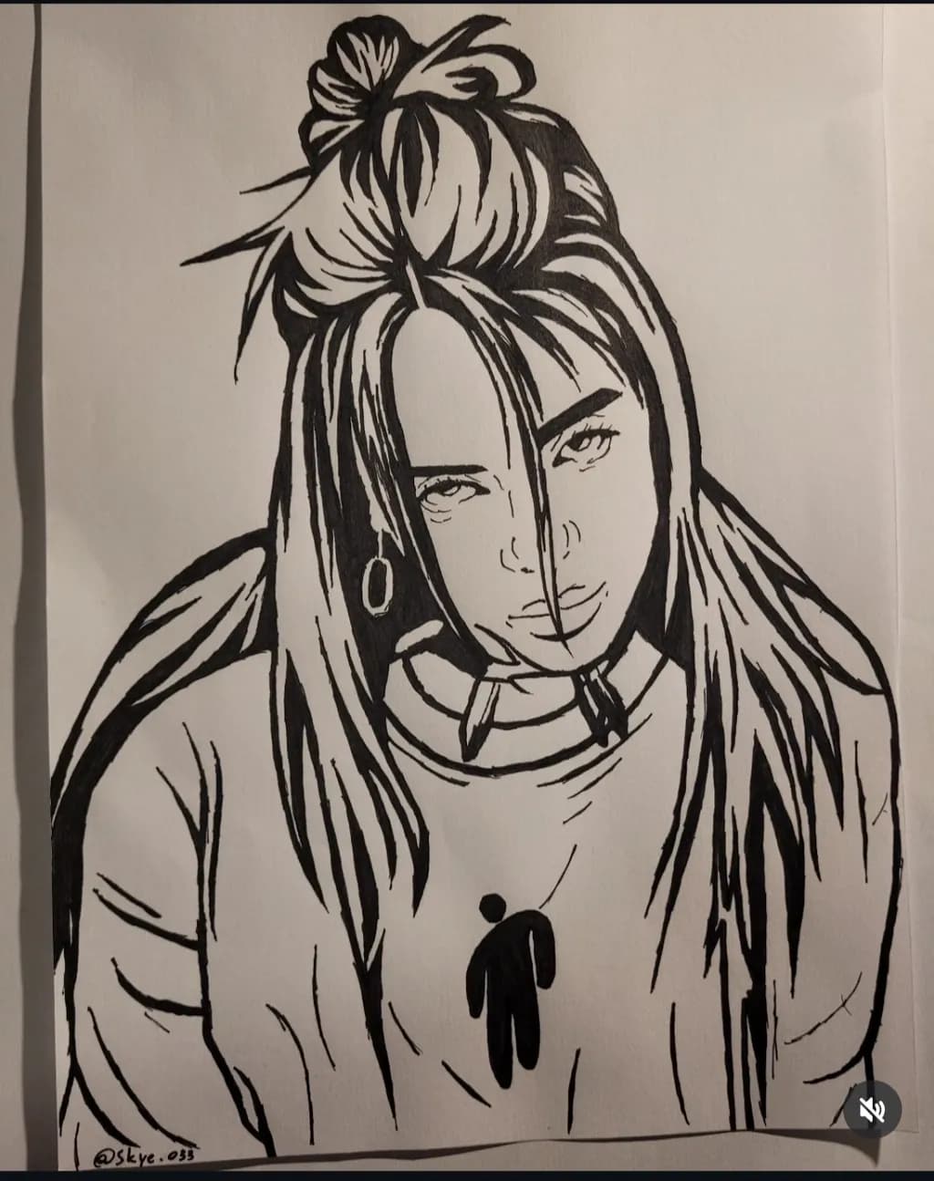 Portrait with Icon Billie Eilish