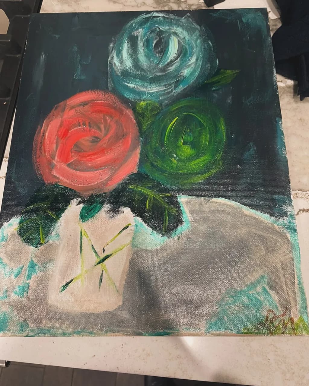 Abstract Flowers in Vase