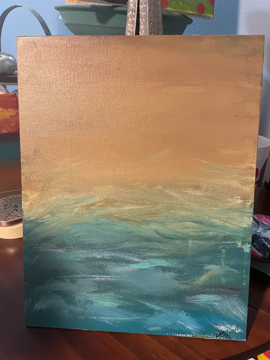 Golden Sky Over Ocean
