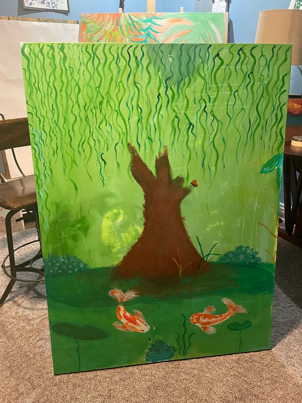 Koi Pond Under Willow