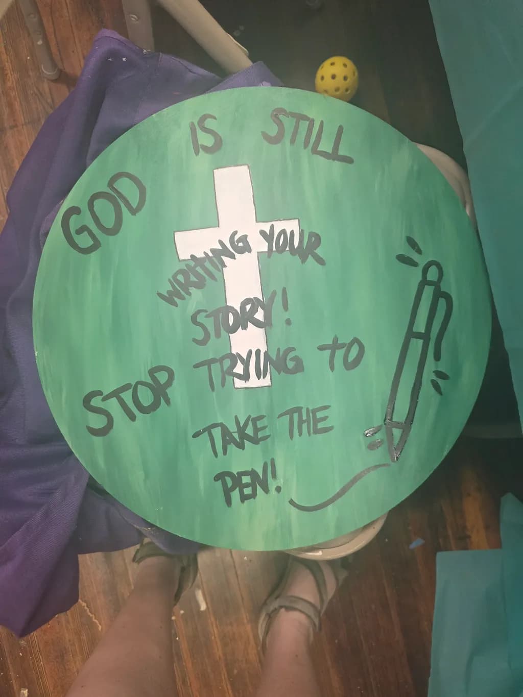 God Writing Story Wood Floor