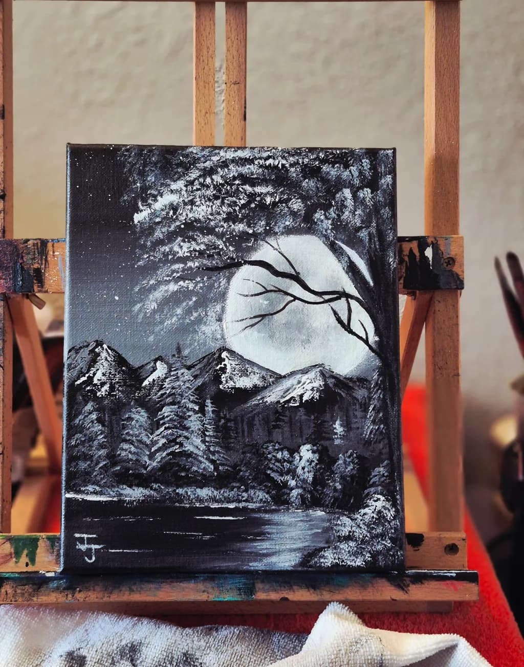 Mountain Moonlight Scene