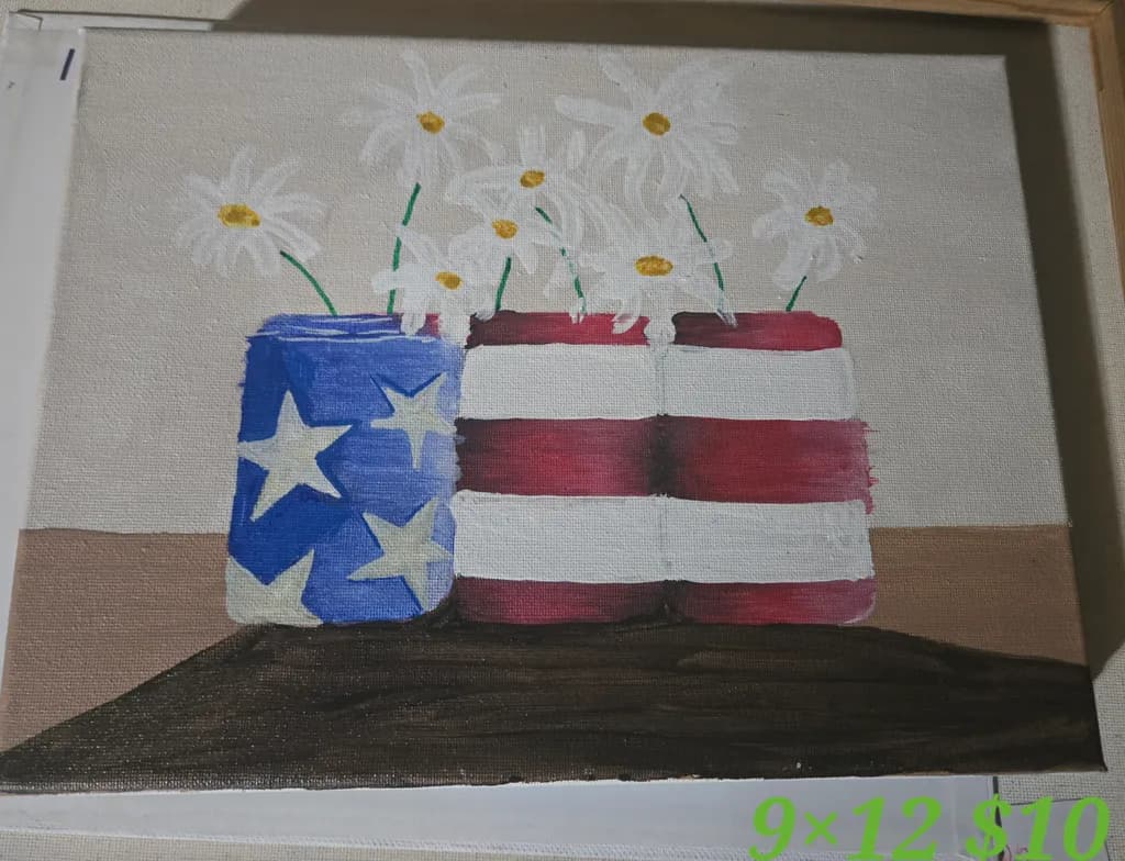 Patriotic Daisy Vases