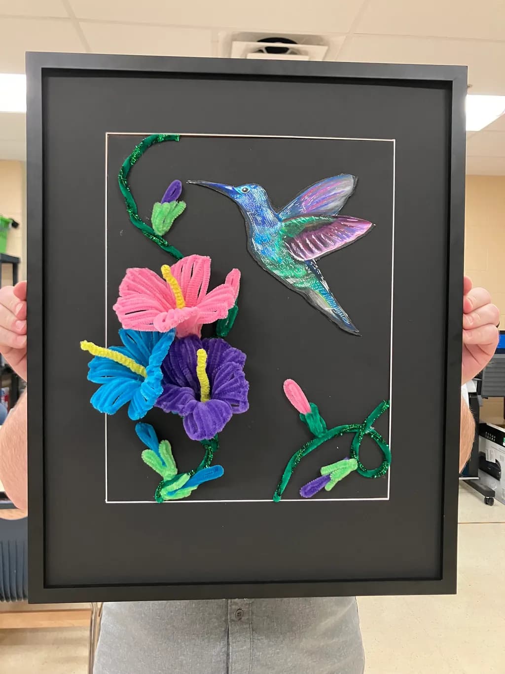 Hummingbird and Flowers