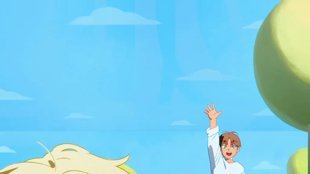 Boy Waving Outdoors