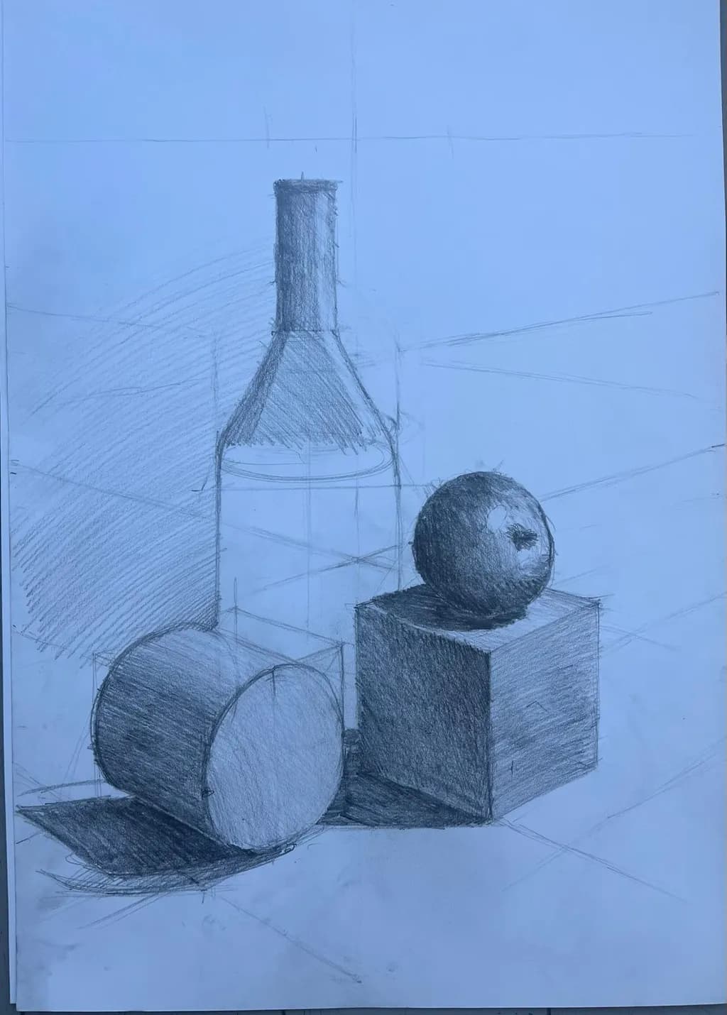 Bottle and Geometric Shapes