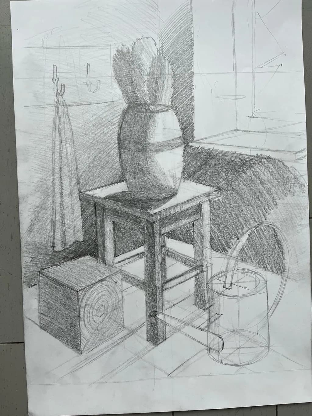 Still Life with Stool and Vase
