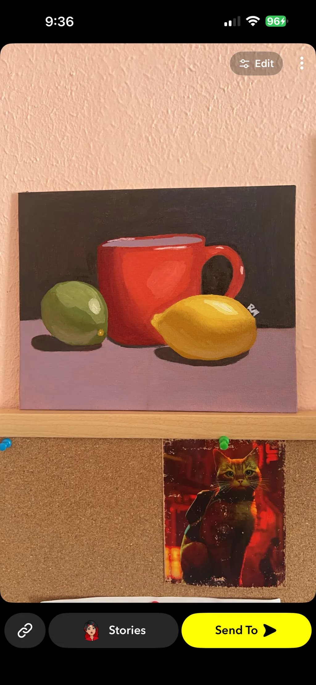 Red Mug with Citrus