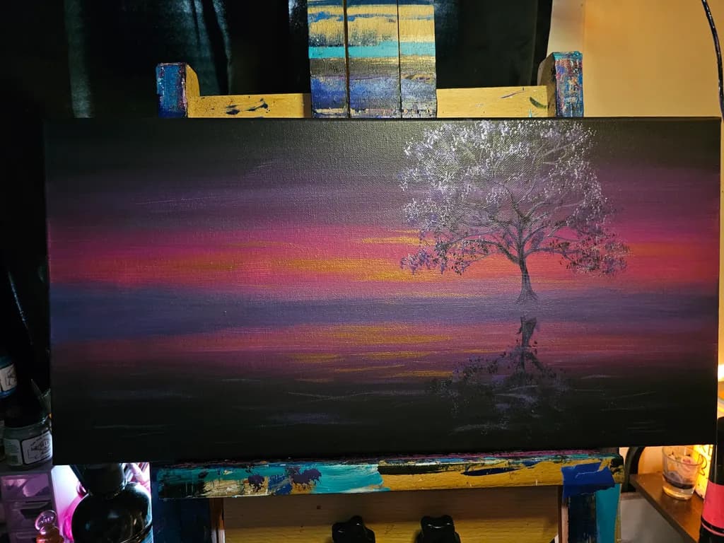 Sunset Tree Reflection