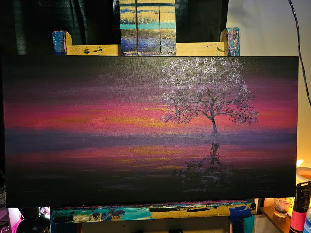 Solitary Tree Reflection