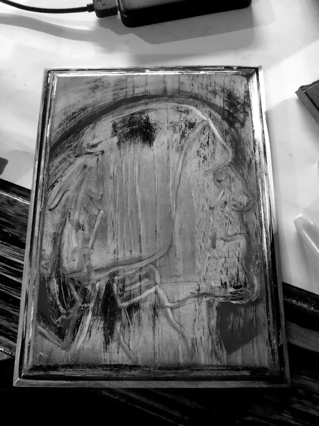 Wooden Portrait Relief