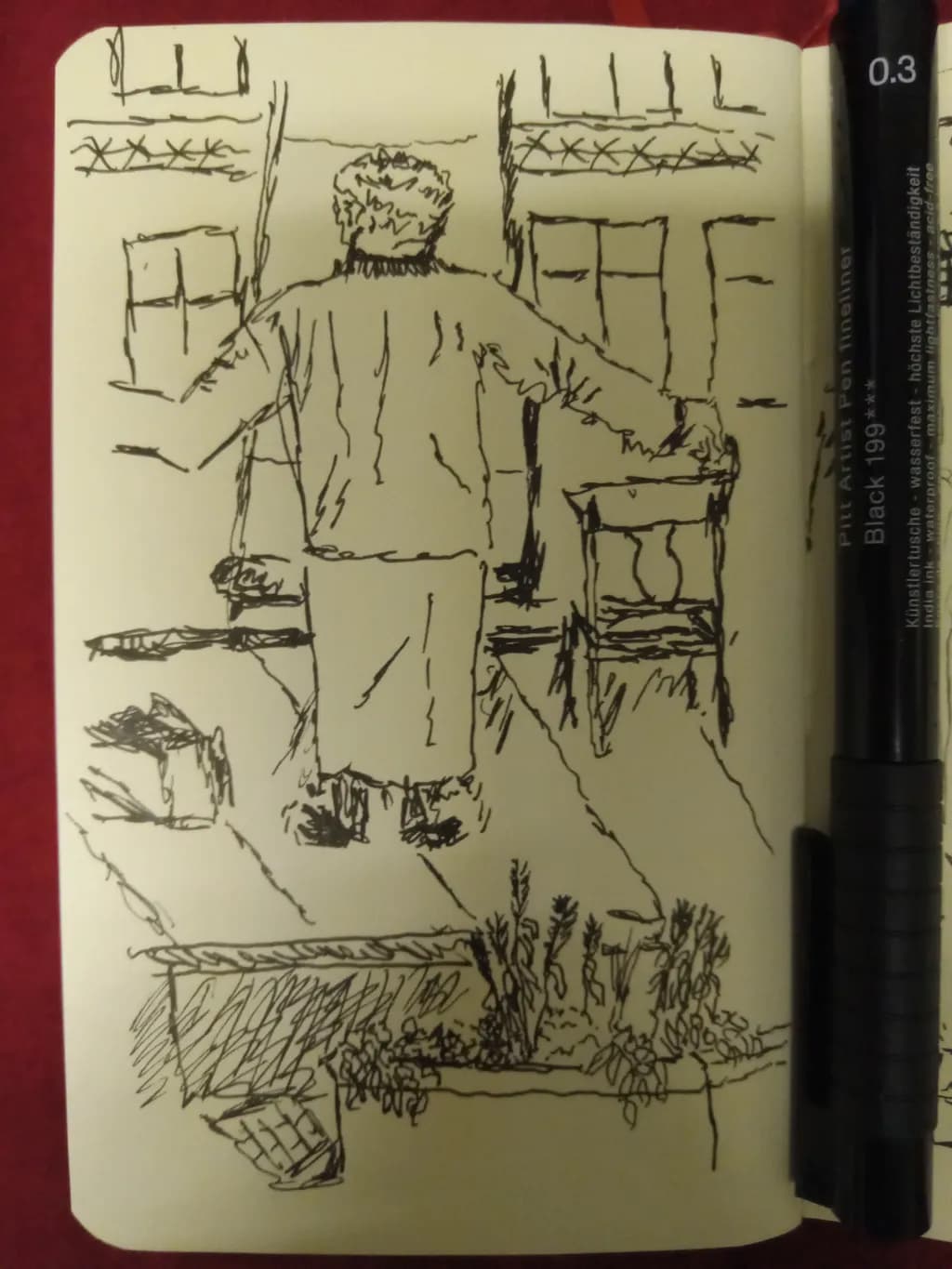 Figure by Chair Interior Sketch