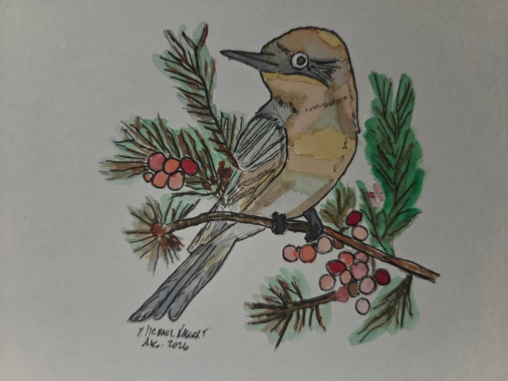 Bird on Berry Branch