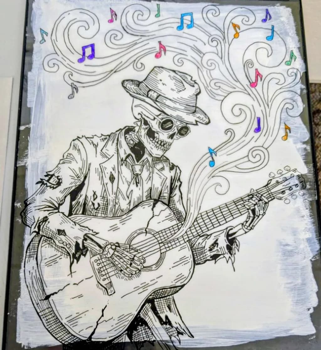 Skeleton Guitar Player