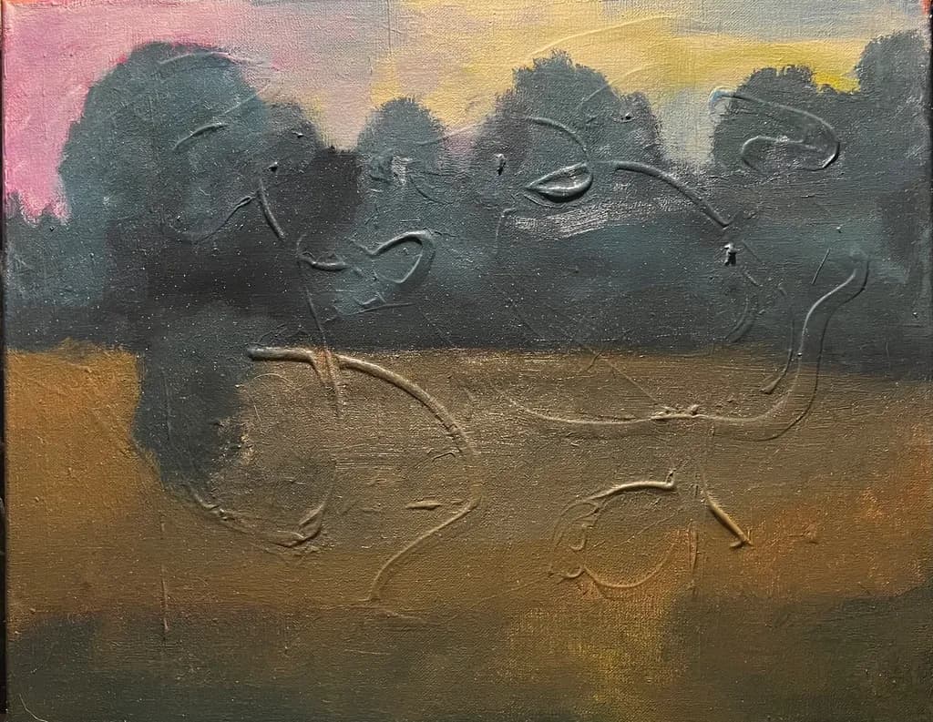 Textured Sunset Trees