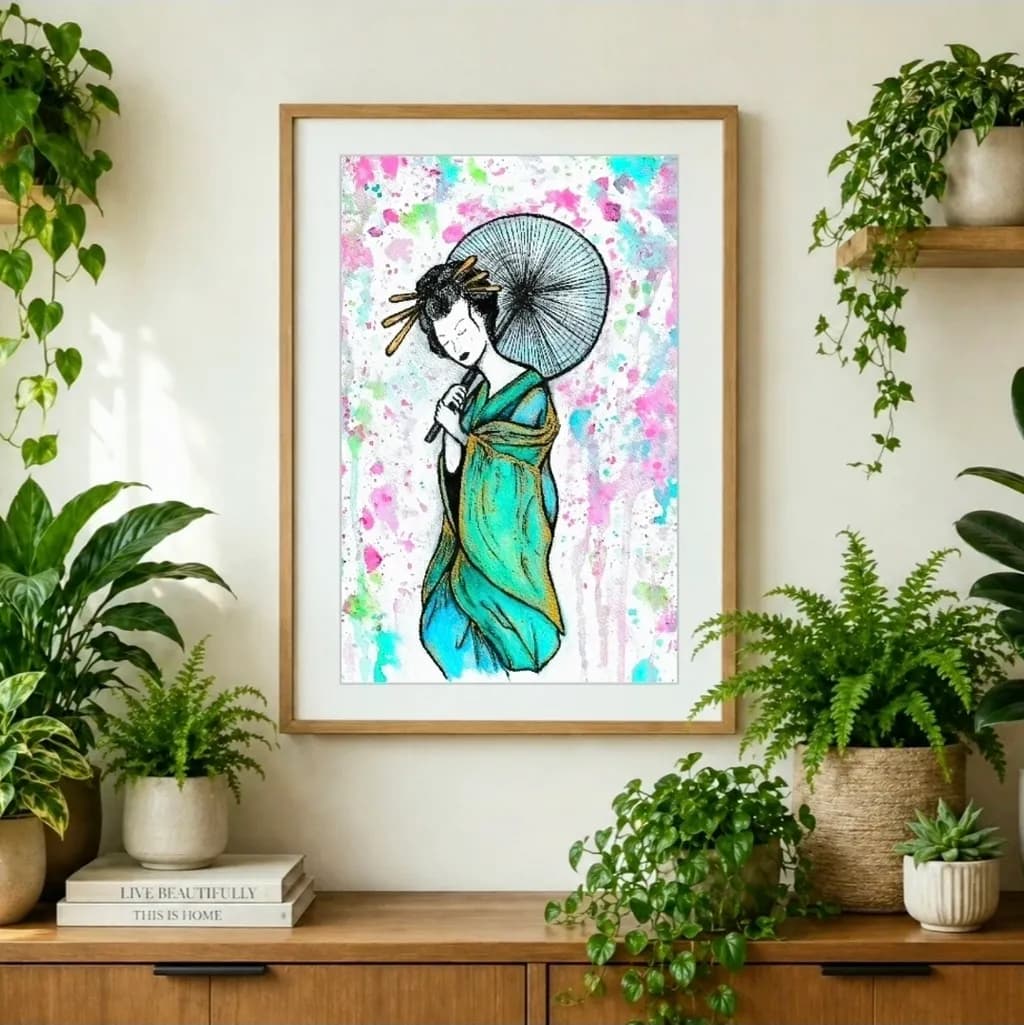 Geisha with Umbrella
