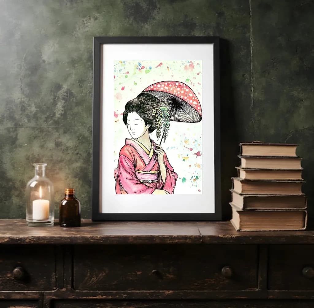 Geisha with Umbrella