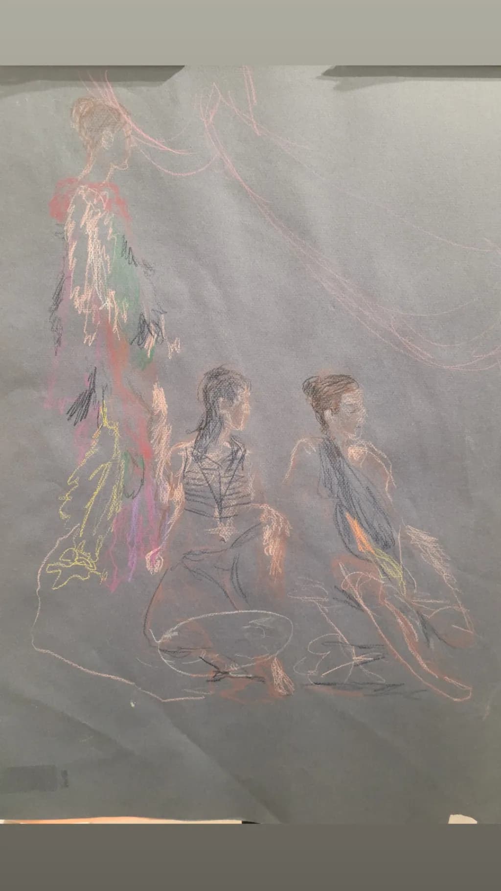 Figures in Pastel Sketch