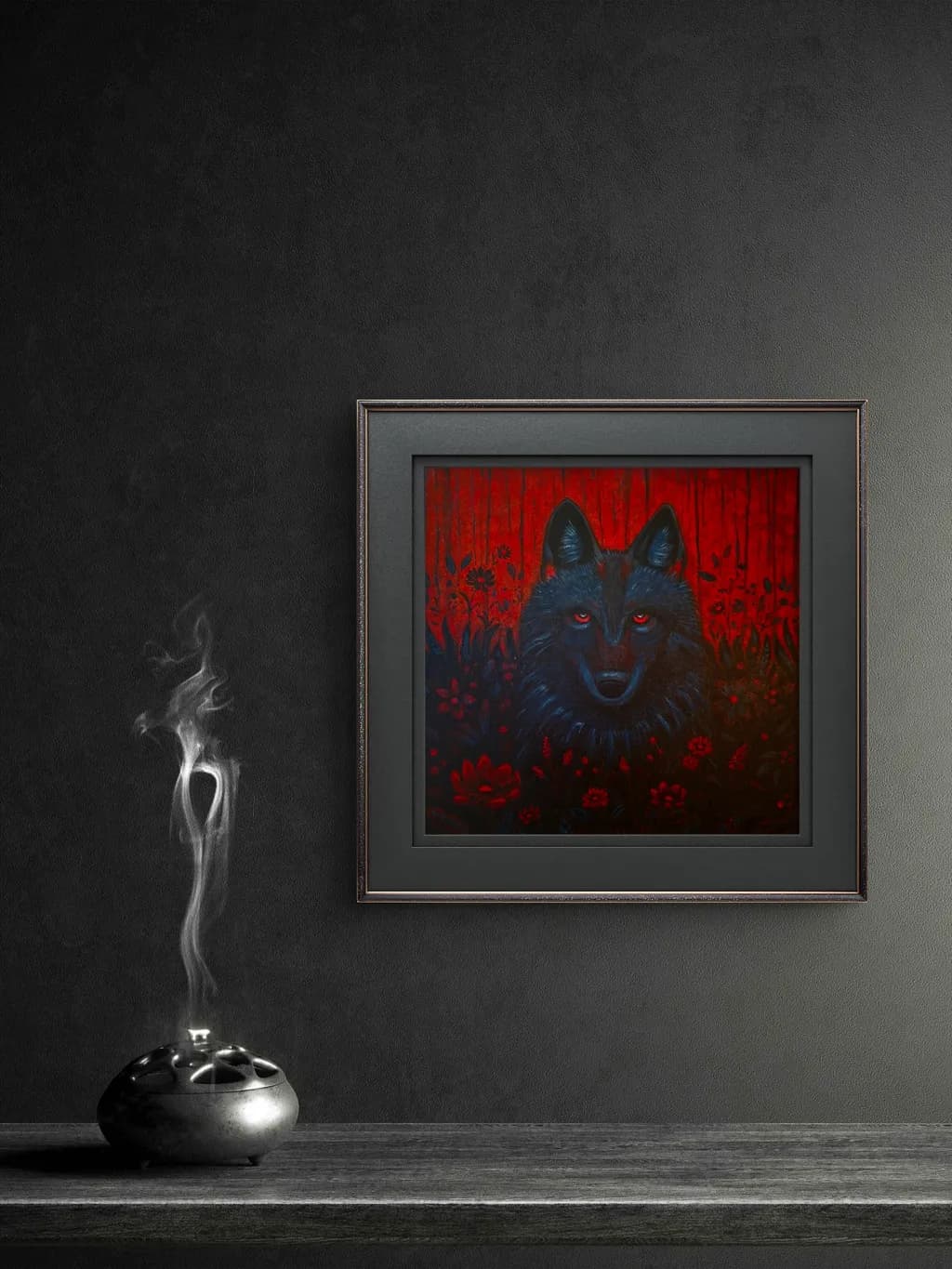 Wolf in Red Forest