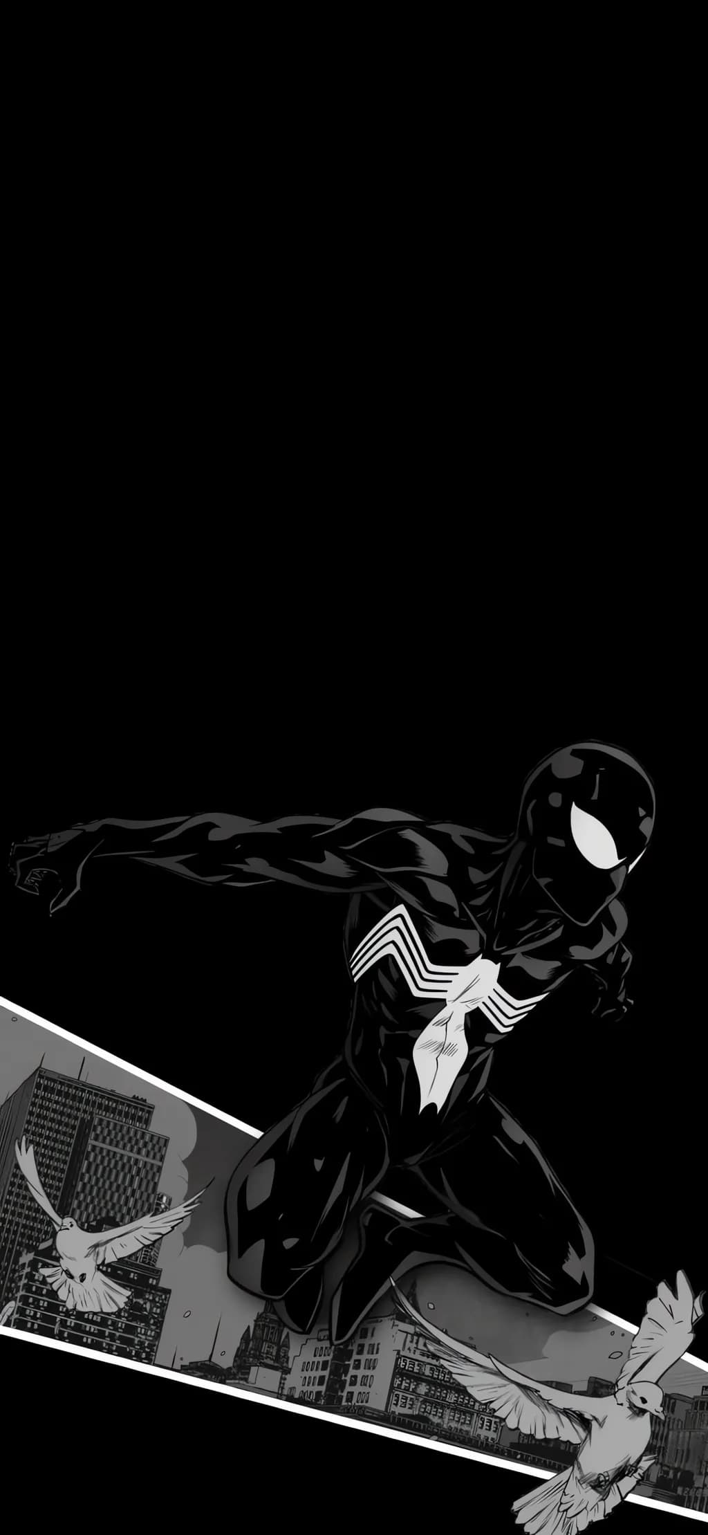 Spider-Man Black Suit Cityscape