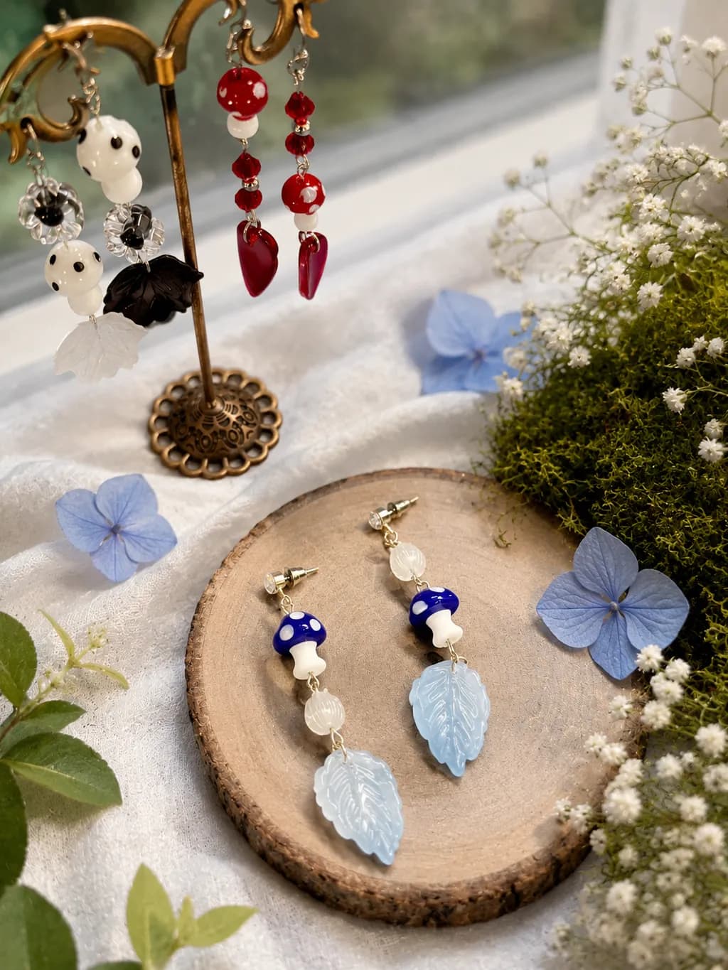 Mushroom Leaf Earrings