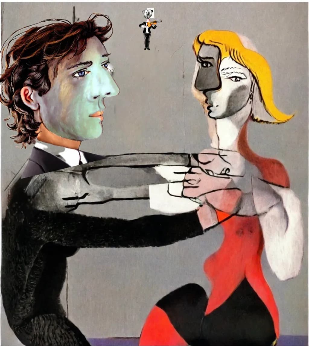 Abstract Duo Embrace
