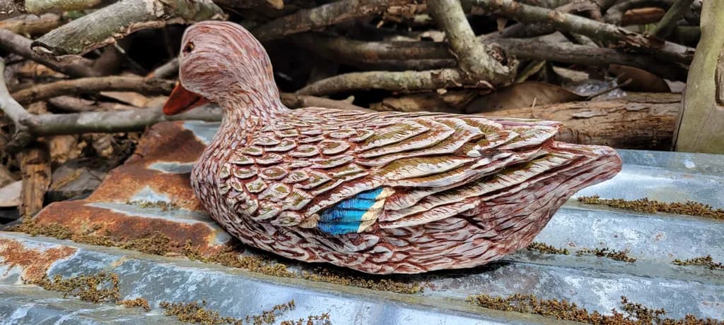 Carved Duck Sculpture