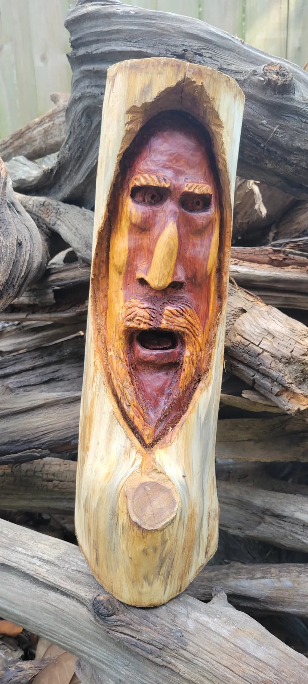 Wooden Face Carving