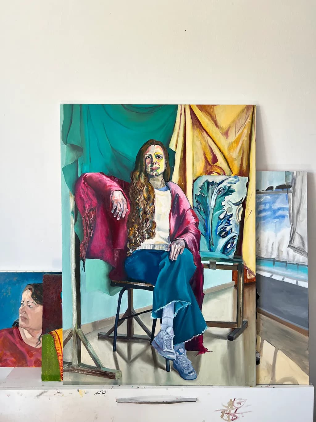 Seated Portrait with Drapes