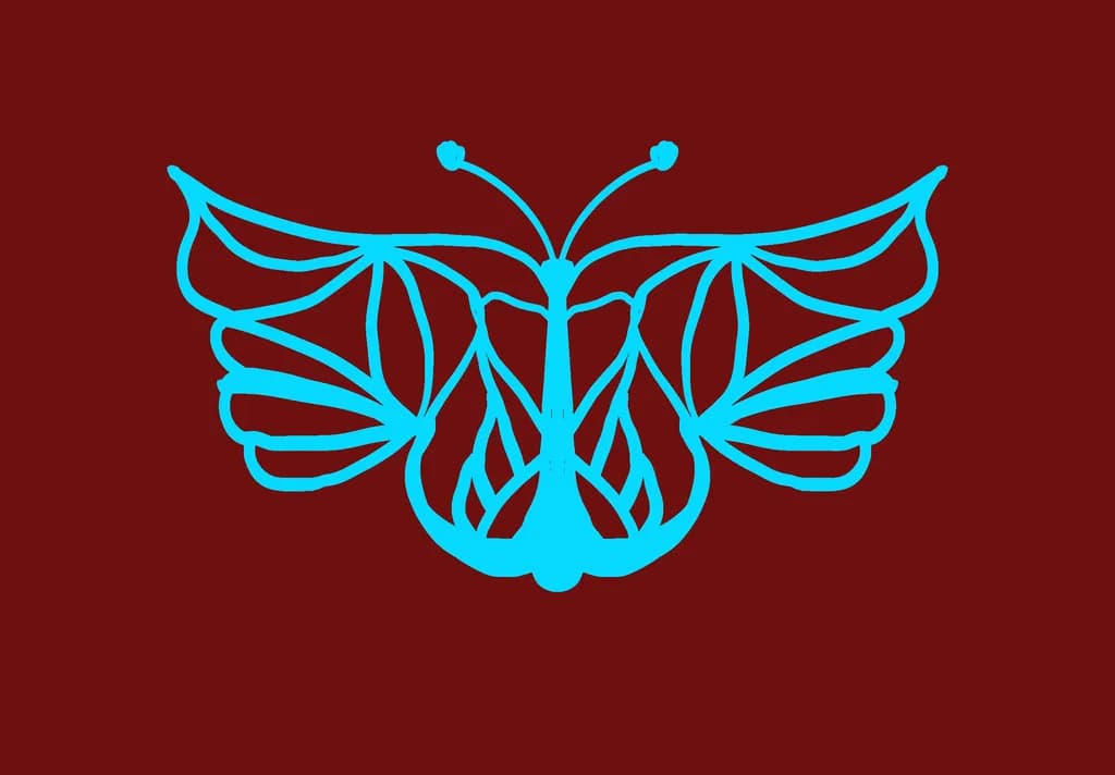 Blue Butterfly Silhouette