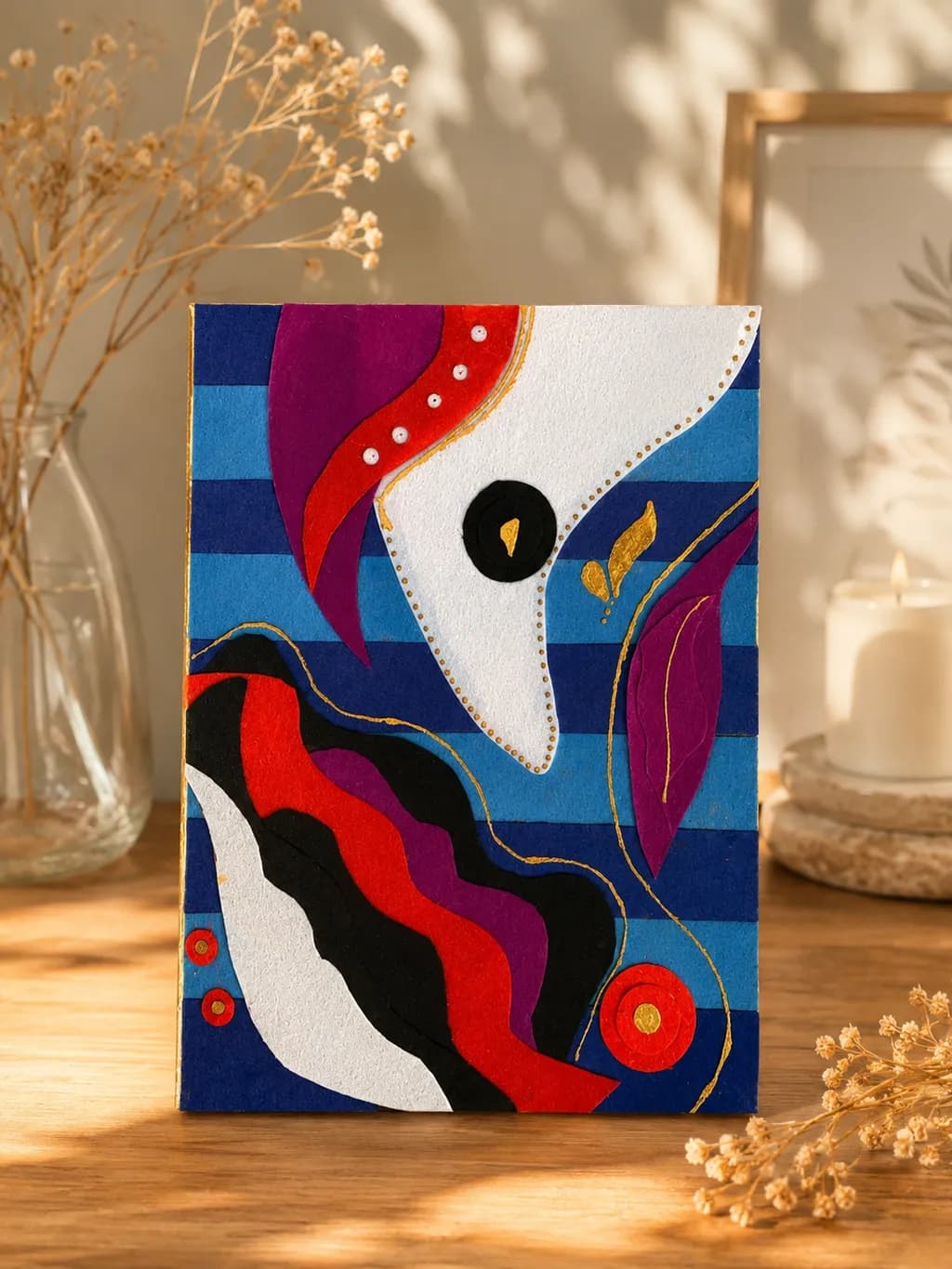 Abstract Pattern on Blue Stripes