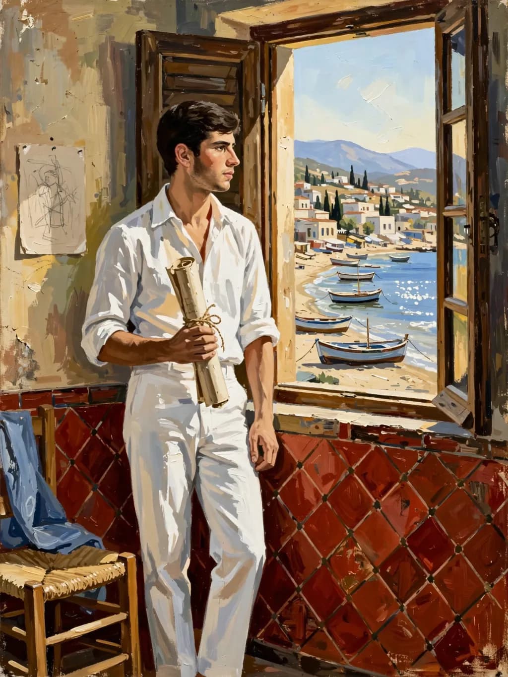 Coastal View with Boats