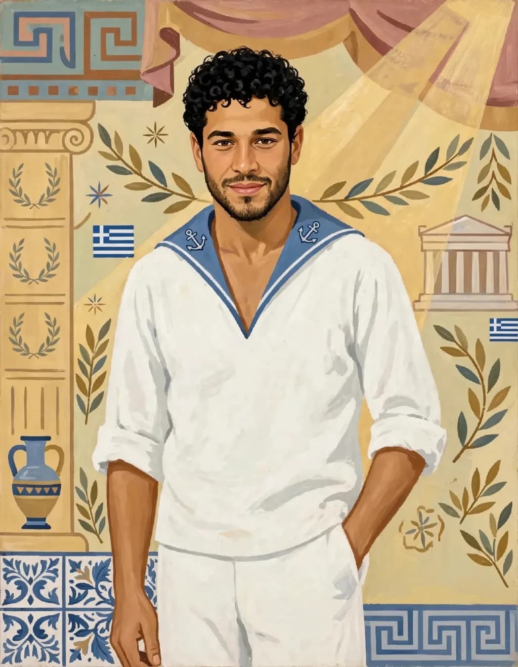 Sailor in Greek Setting