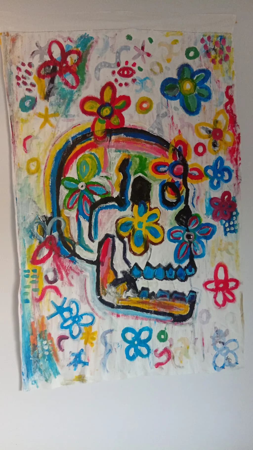 Skull with Flowers