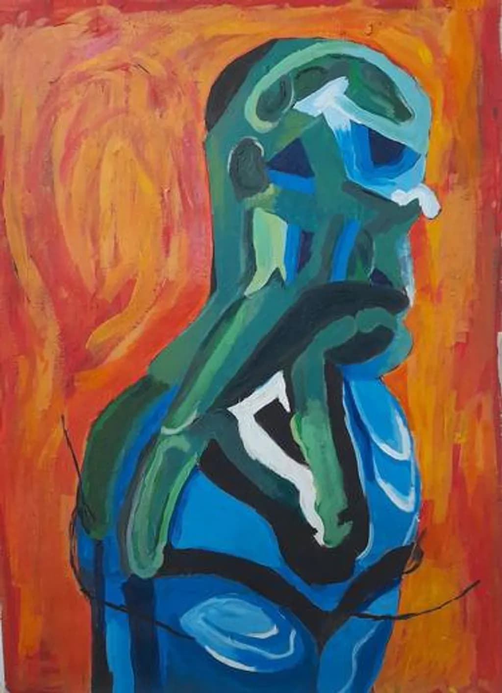 Abstract Figure in Blue