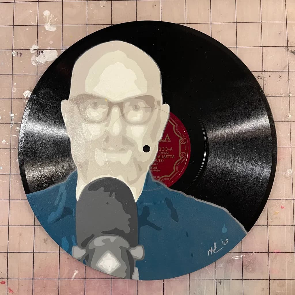 Vinyl Portrait with Microphone
