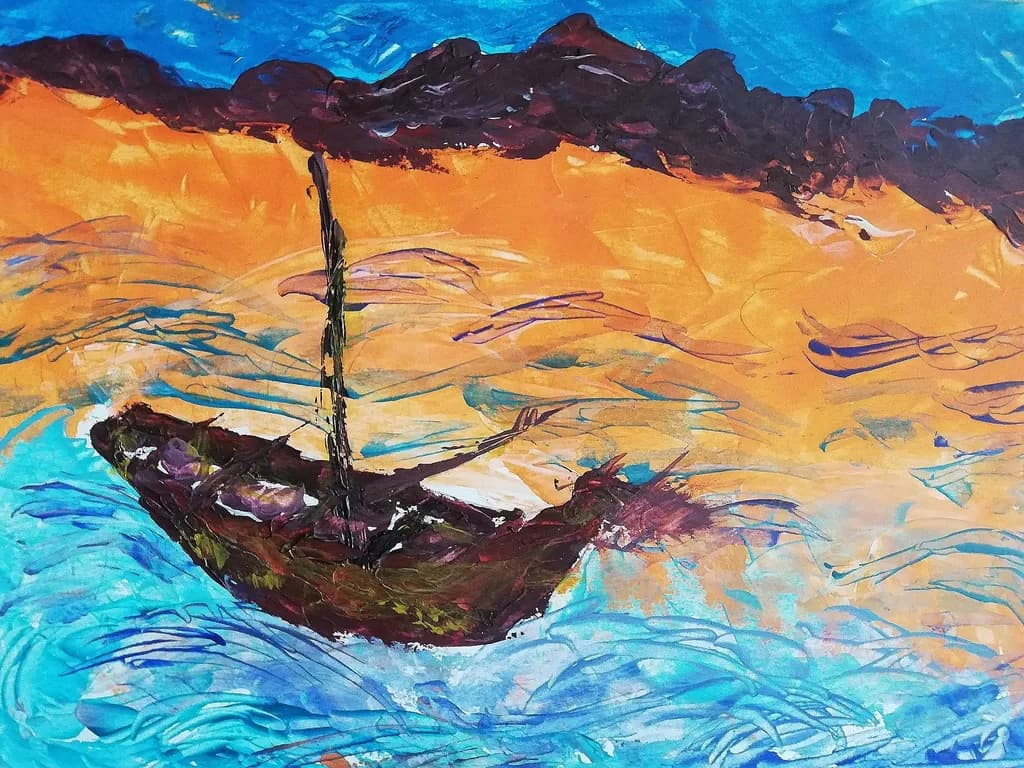 Boat on Ocean Waves