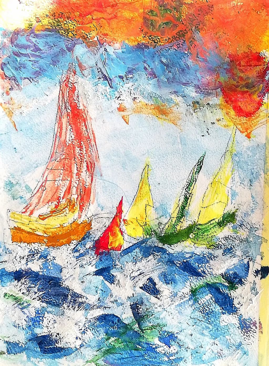 Colorful Ocean Boats