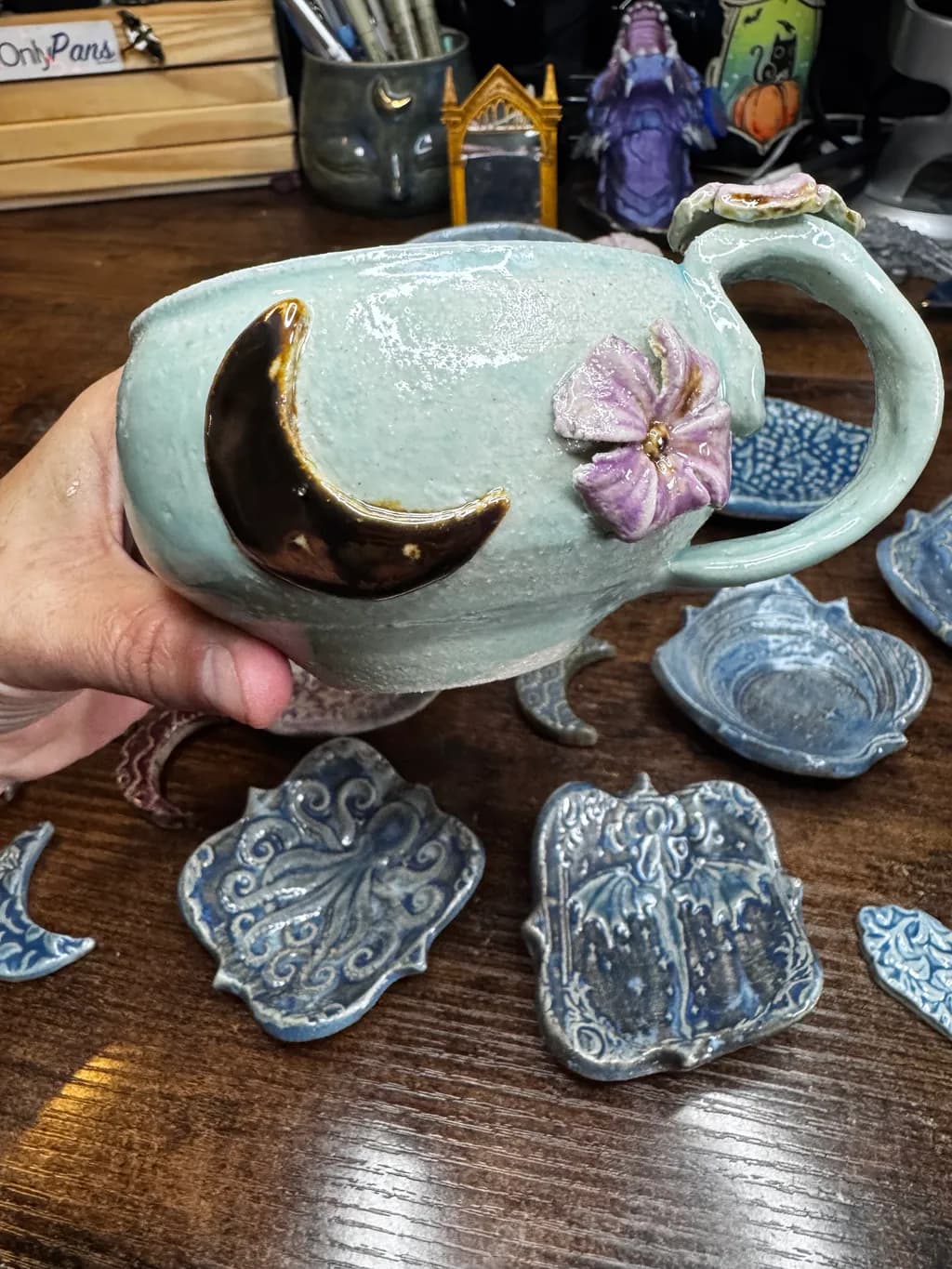 Moon and Flower Mug