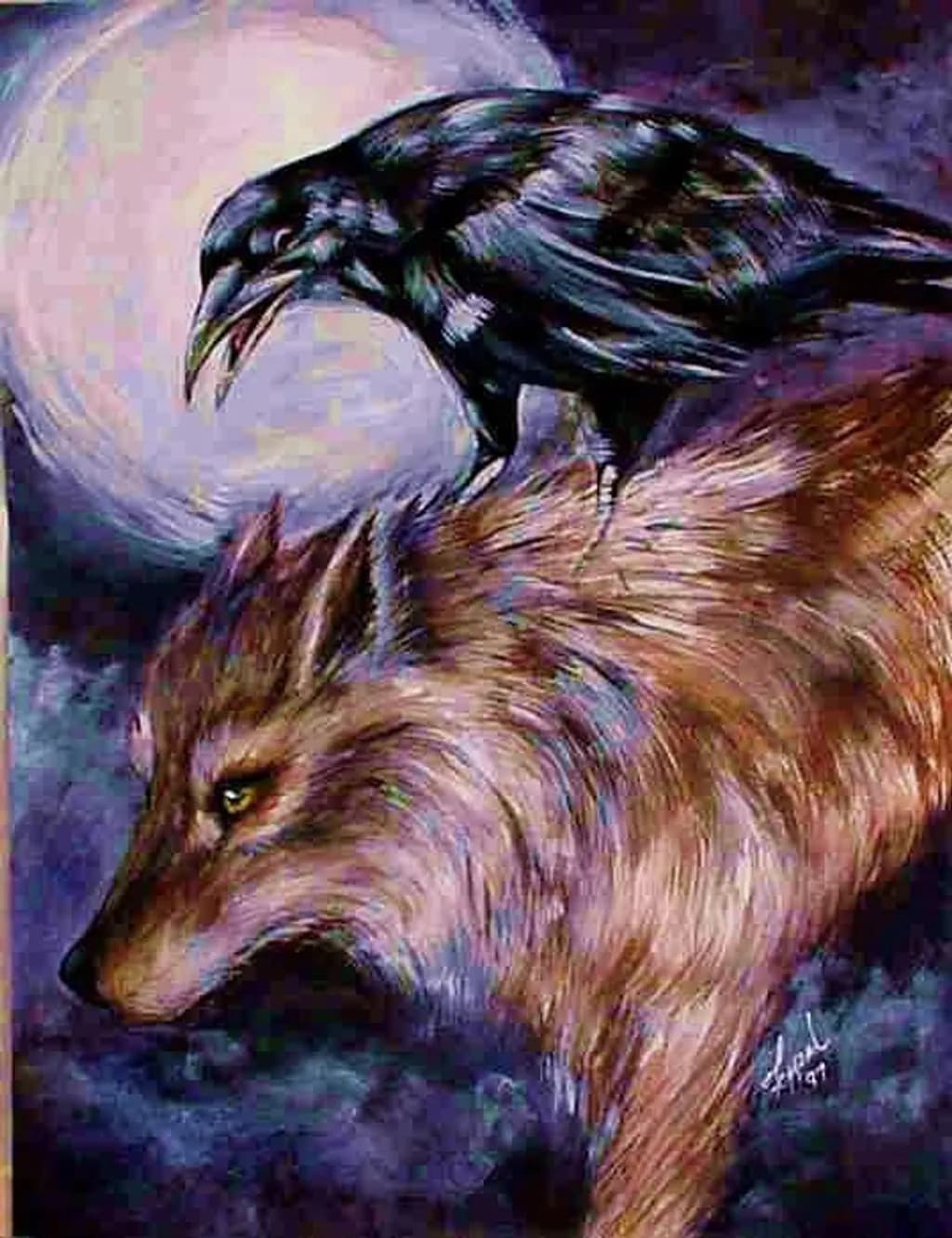 Wolf and Raven Moon