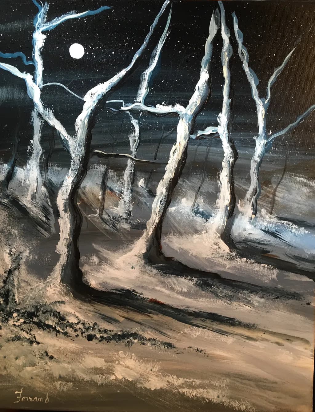 Moonlit Winter Forest