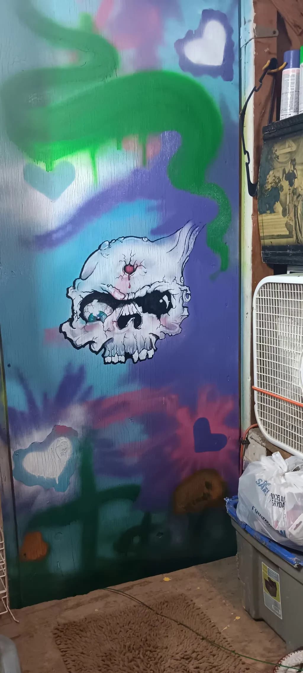 Skull Graffiti Wall