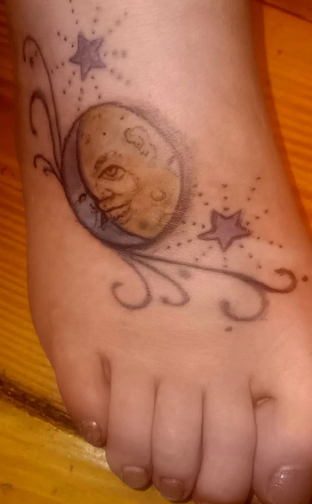 Foot Moon Tattoo