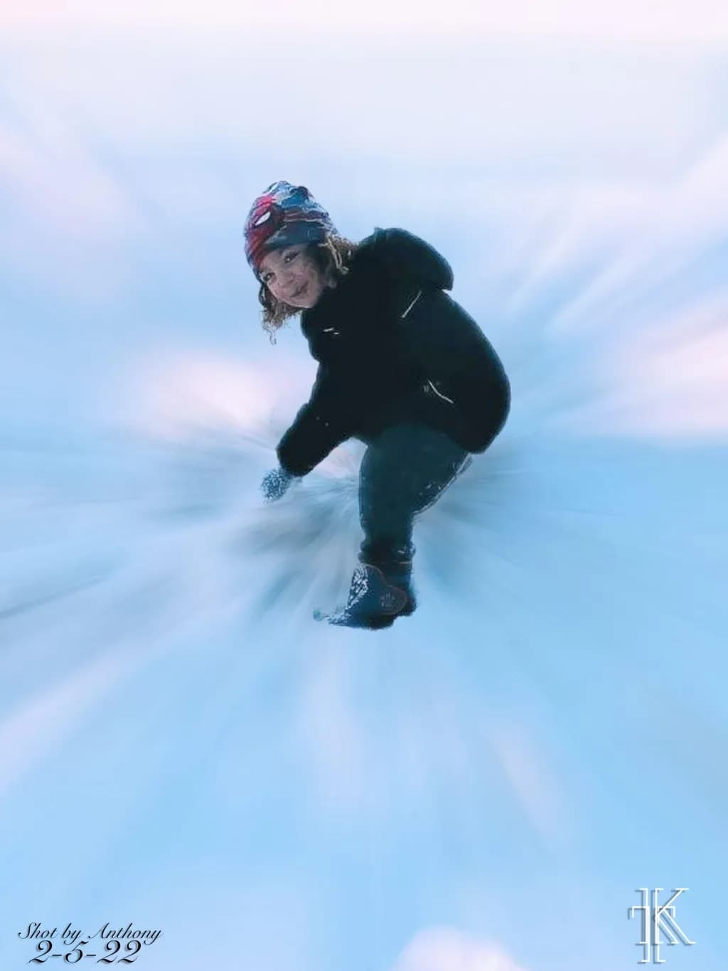 Child in Snow Motion