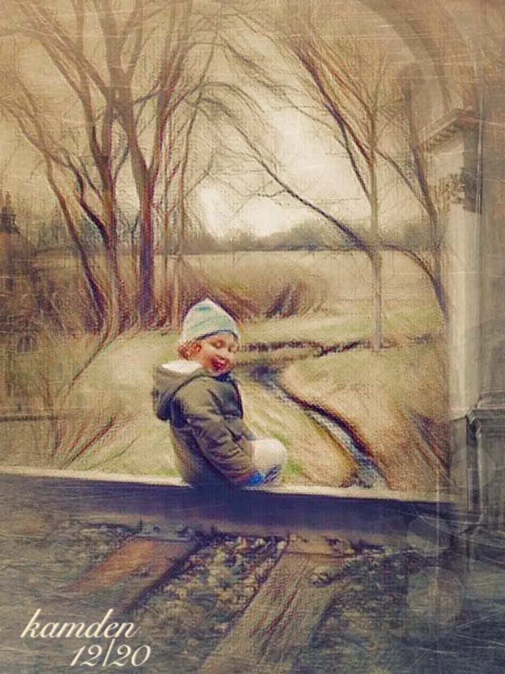 Child on Railroad Tracks