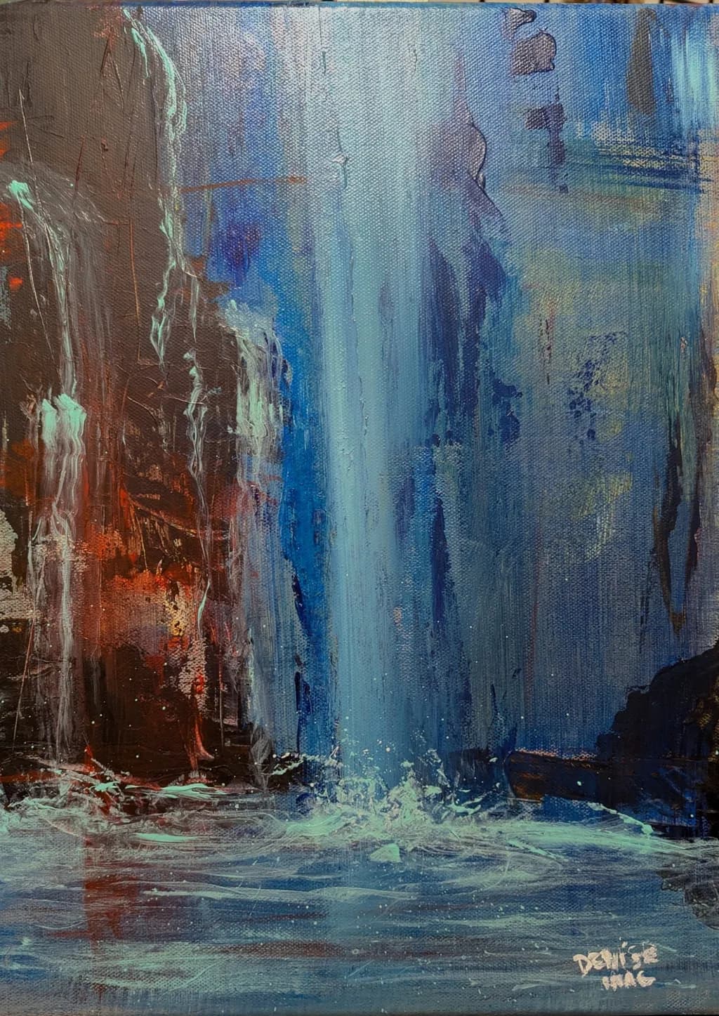 Abstract Waterfall Scene