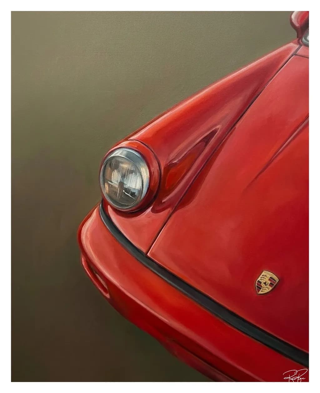 Red Porsche Hood